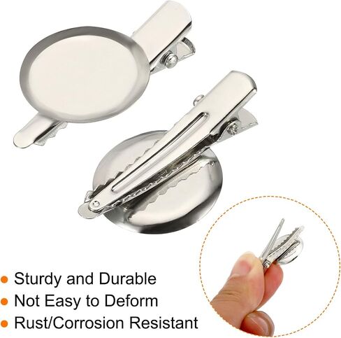 MECCANIXITY Brooch Clasp Clip Pins Disc Base 30mm Blank Round Trays for ID Badges Name Cards Tags DIY Craft, Silver Tone, 20pcs in Saudi Arabia