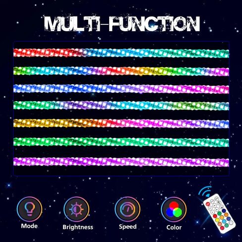 Wayup 2pcs 4ft LED أضواء السوط مع جهاز التحكم عن بعد دوامة مضاءة السياط RGB الرقص / مطاردة ضوء LED السياط الهوائي لUTV ATV Polaris RZR Truck 4X4 SXS Buggy Dune in Saudi Arabia