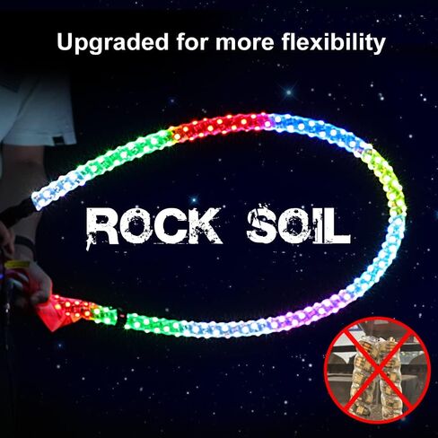 Wayup 2pcs 4ft LED أضواء السوط مع جهاز التحكم عن بعد دوامة مضاءة السياط RGB الرقص / مطاردة ضوء LED السياط الهوائي لUTV ATV Polaris RZR Truck 4X4 SXS Buggy Dune in Saudi Arabia