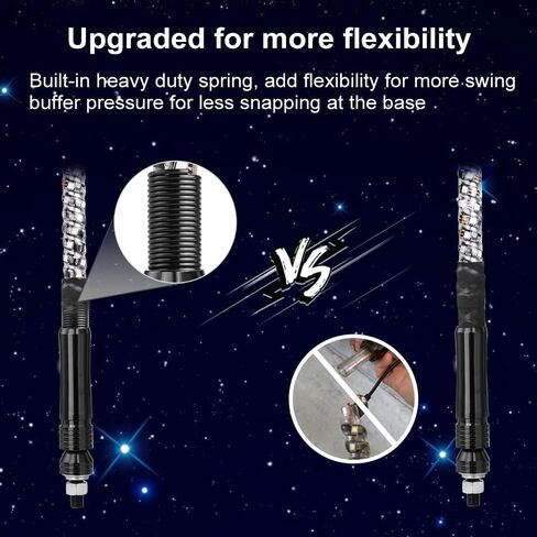 Wayup 2pcs 4ft LED أضواء السوط مع جهاز التحكم عن بعد دوامة مضاءة السياط RGB الرقص / مطاردة ضوء LED السياط الهوائي لUTV ATV Polaris RZR Truck 4X4 SXS Buggy Dune in Saudi Arabia