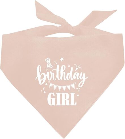 Birthday Girl Dog Bandana, Apricot Pink Dog Bandana, Funny Cute Dog Bandana, Pet Dog Triangle Scarf, Pet Dog Scarf Accessories, Gift for Dog Lover, Dog Bandana for Small Medium Large Dogs (D33) in Saudi Arabia