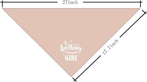 Birthday Girl Dog Bandana, Apricot Pink Dog Bandana, Funny Cute Dog Bandana, Pet Dog Triangle Scarf, Pet Dog Scarf Accessories, Gift for Dog Lover, Dog Bandana for Small Medium Large Dogs (D33) in Saudi Arabia