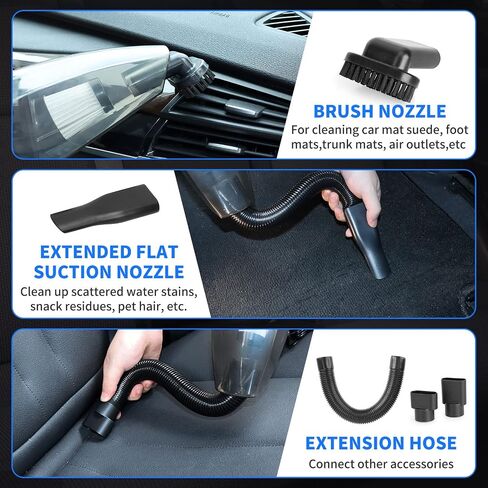 17Pcs Car Interior Detailing Kit, Cleaning Kit with High Power Handheld Vacuum, Brush Set, Windshield Tool, Gel, Microfiber Towels, Complete Care in Saudi Arabia