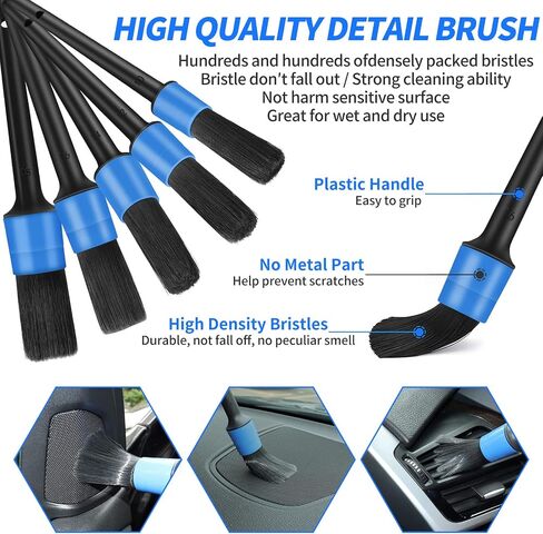 17Pcs Car Interior Detailing Kit, Cleaning Kit with High Power Handheld Vacuum, Brush Set, Windshield Tool, Gel, Microfiber Towels, Complete Care in Saudi Arabia