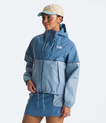 THE NORTH FACE Women's Novelty Antora Rain Hoodie, Indigo Stone/Steel Blue, Medium in Saudi Arabia