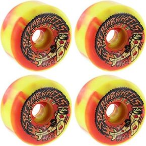 عجلات التزلج Speedlab Wheels Kamikaze باللون الأصفر/الأحمر - 65 مم 97a (مجموعة من 4) in Kuwait