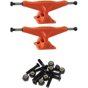 شاحنات التزلج ذات اللون البرتقالي من شركة Grind King Truck Co. - شماعة 5.8 بوصة، ومحور 8.5 بوصة مع أجزاء صلبة سوداء اللون مقاس 1 بوصة - مجموعة من قطعتين in Kuwait