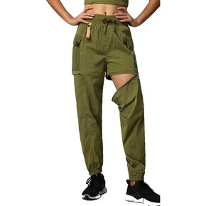 سروال نسائي للمشي لمسافات طويلة، مقاوم للماء وقابل للتحويل وسريع الجفاف في الهواء الطلق بسحّاب في الهواء الطلق سروال سفر كاجوال in Kuwait