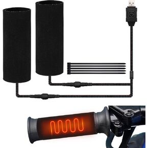 TECTICO 12V Motorcycle Heated Grip Covers,IP67 Waterproof, USB Powered 5 Temperature Settings,Universal for 12V ATV Motorcycle Hand Grip with Temperature Adjustable & Fast Heating in Kuwait