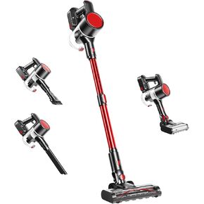 مكنسة كهربائية لاسلكية من أوليكسيس مع توجيه مرن وعمود قابل للتمديد، 3 رؤوس فرشاة، مكنسة كهربائية عمودية خفيفة الوزن لاسلكية قابلة لإعادة الشحن مع ضوء LED وحامل على الحائط للأرضيات الصلبة والسجاد in Kuwait