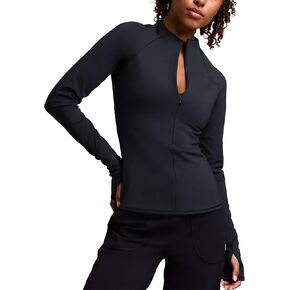 سويت شيرت نسائي بسحاب داخلي وأكمام طويلة وقمصان للتمرين ذات ياقة وقمصان رياضية in Kuwait