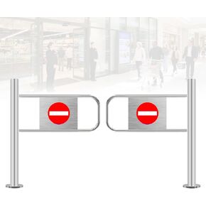 بوابة تأرجح أوتوماتيكية ذات مدخل عريض من الفولاذ المقاوم للصدأ، باب يدوي، بوابة تأرجح أمان ذاتية الإغلاق لمداخل السوبر ماركت والمستودعات | متين وآمن وسهل التركيب ومثالي للارتفاع in Kuwait