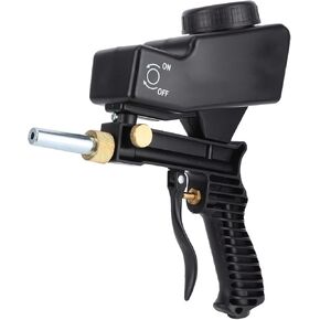 Sandblasting Gun, Adjustable Flow and Replaceable Nozzle with Large Capacity Material Shell, for Sandblasting Metal Rust Removal Polishing (Black) in Kuwait