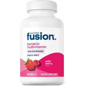 فيتامينات علاج السمنة المتعددة مع الحديد سريع الذوبان | فيتامينات خالية من السكر لتكميم المعدة وتحويل مسار المعدة | نكهة التوت البري | 60 قرص سريع الذوبان in Kuwait