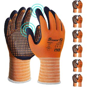Schwer 3/6/12 زوجًا من قفازات العمل الآمنة المطلية بالنيتريل الدقيقة، قفازات البستنة المقاومة للتآكل المعتمدة من المستوى 6 مع قبضة MicroDot، شاشة تعمل باللمس، قفاز مقاوم للقطع A1 العام، LT5619، L in Kuwait