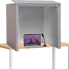 Portable Vocal Booth,Isolation Booth,Microphone Isolation Booth Cube,Desktop Soundproof Cover,for Music Studio Bedroom Home, Decreasing Noise,InnerBlue in Kuwait