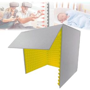 Portable Soundproof Enclosure for Home Use, Soundproof Room, Desktop Soundproof Enclosure, Foldable and Removable, Suitable for Microphone Recording Equipment Podcasting, Sing,Yellow in Kuwait