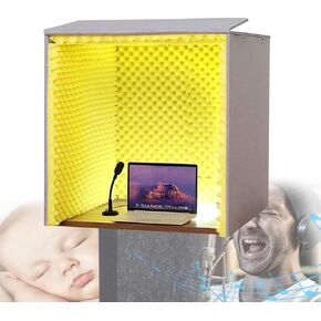 Desktop Acoustic Enclosure Isolation Booth Portable Recording Studio Homemade Portable Studio Speakers Vocal Acoustic Enclosure,Blue-80 * 80cm in Kuwait
