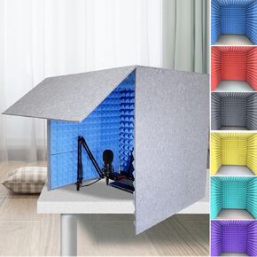 Portable Vocal Booth,Home Studio Booth,Desktop Soundproof Cover,Sound Absorbing Shield,Fully Enclosed Design for Desktop Studio Vocal Audio Music Recording,Green in Kuwait