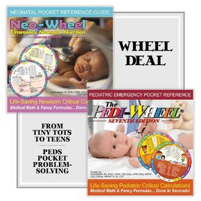 صفقة العجلات - مجموعة Pedi-Wheel/Neo-Wheel - دليل مرجعي للجيب في حالات الطوارئ للأطفال وحديثي الولادة / ورقة الغش - موارد EMS/ER/NICU in Kuwait