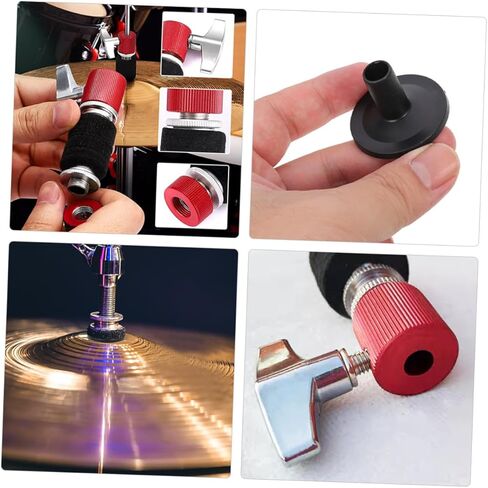 Mikinona Drum Felt Pads and Metal Clutch Gasket Kit Anti-slip Cymbal Accessory for Electronic and Acoustic Drums Protective Pads Compatible with Various Brands Red in Saudi Arabia