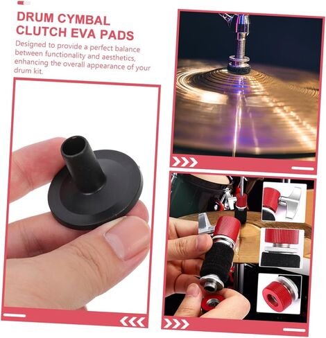 Mikinona Drum Felt Pads and Metal Clutch Gasket Kit Anti-slip Cymbal Accessory for Electronic and Acoustic Drums Protective Pads Compatible with Various Brands Red in Saudi Arabia