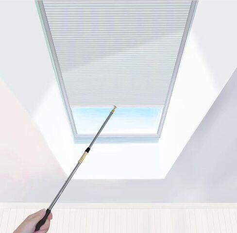 TIPIACE Manual Skylight Roof Window Cellular Honeycomb Full Blackout Waterproof Fabric Curtain Blinds for Skylight (White 93021A) in Kuwait