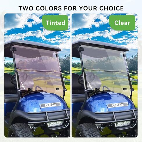 الزجاج الأمامي لعربة الجولف المدمجة من Club Car Precedent Tempo Flip Flop، لون ملون، سمك 3/16 بوصة، يناسب سيارة Club Precedent Tempo 2004+ in Kuwait