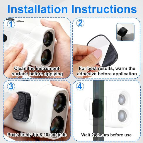 Magnetic Golf Rangefinder Holder with Adhesive, Strong Magnet Rangefinder Mount with 2 Washers Secure Range Finder Strap for Golf Cart Accessories (Black) in Saudi Arabia