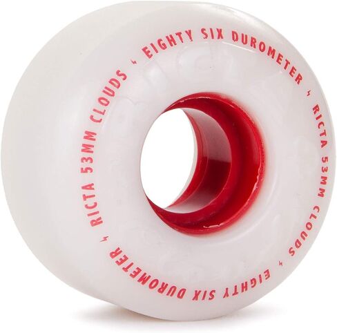 عجلات لوح التزلج Ricta Clouds 86a - أحمر - 53 ملم مع محامل لوح التزلج باللون الأحمر in Kuwait