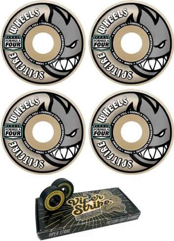 ألواح تزلج Warehouse 54 مم Spitfire Wheels Formula Four عجلات تزلج طبيعية كاملة نصف قطرية - 97a مع محامل لوح تزلج Viper Strike 8 مم دقيقة ABEC 7 محامل لوح تزلج - مجموعة من قطعتين in Kuwait