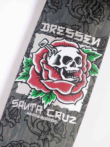 SANTA CRUZ Dressen Skull Rose Pro Shaped 9.25in x 31.95in Skateboard Decks in Saudi Arabia