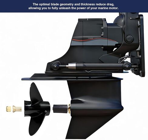 10 × 7 ترقية مروحة القارب الخارجية المصنوعة من الألومنيوم OEM المتوافقة مع محركات Mercury/Tohatsu 9.9-20 HP، قوة دفع عالية، 14 شريحة، 4 شفرات، RH، علبة تروس 2 1/2 بوصة in Kuwait