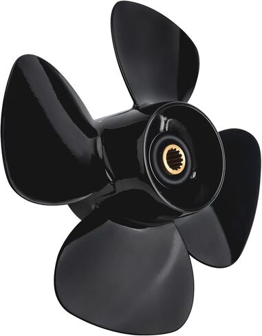 10 × 7 ترقية مروحة القارب الخارجية المصنوعة من الألومنيوم OEM المتوافقة مع محركات Mercury/Tohatsu 9.9-20 HP، قوة دفع عالية، 14 شريحة، 4 شفرات، RH، علبة تروس 2 1/2 بوصة in Kuwait