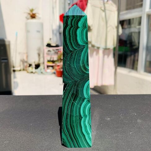 1 قطعة 450-500 جرام الملكيت الكوارتز الكريستال عصا نقطة برج المسلة in Kuwait