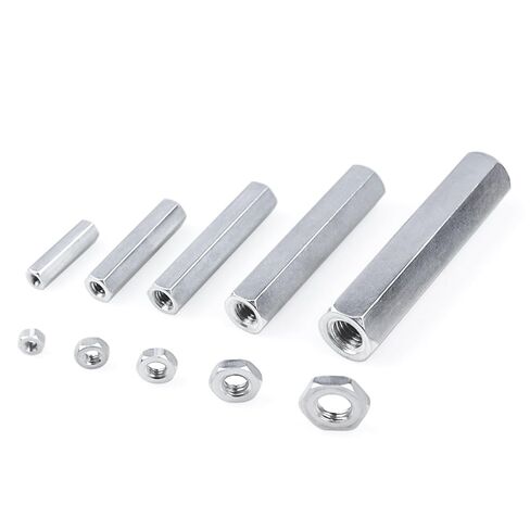 100Pcs M3 M4 M5 M6 M8 Aluminium Threaded Hex Spacers Hexagon Extend Long Coupling Nut Connector Flat Washer Gasket Stand-Off(60mm) in Kuwait