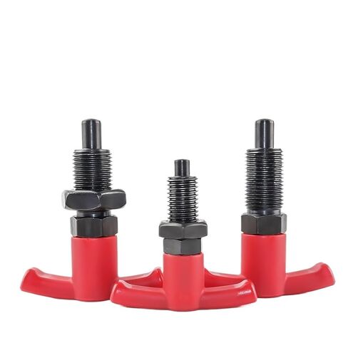QX250 Self-Locking Reset Type Red Plunger Carbon Steel Stainless Indexing Dia M10/12/16/20/24 1Pcs(QX250-CNK-(with NUT)_M10-5-5MM) in Kuwait
