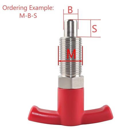 QX250 Self-Locking Reset Type Red Plunger Carbon Steel Stainless Indexing Dia M10/12/16/20/24 1Pcs(QX250-CNK-(with NUT)_M10-5-5MM) in Saudi Arabia