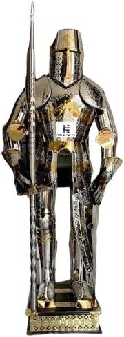 بدلة فارس من الدروع الفضية والذهبية خالية من الصدأ، درع LARP in Kuwait