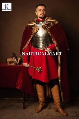 بحري مارت القرون الوسطى نصف الجسم البدلة من درع البولندية مجنح هوسار الفضة إنهاء درع اليدوية هالوين درع زي in Kuwait