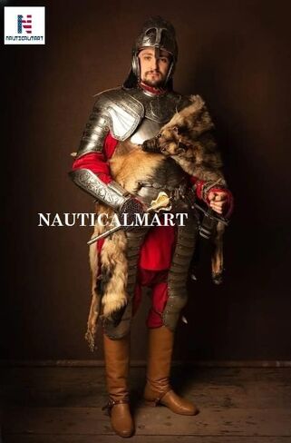 بحري مارت القرون الوسطى نصف الجسم البدلة من درع البولندية مجنح هوسار الفضة إنهاء درع اليدوية هالوين درع زي in Kuwait