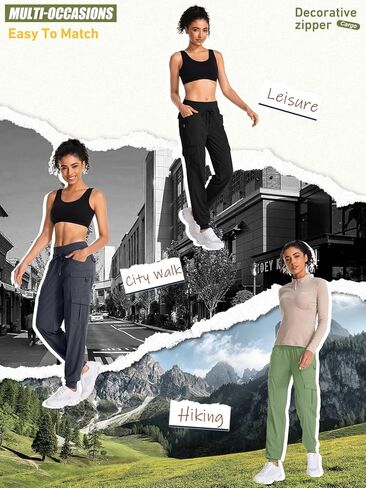 linlon Womens Hiking Pants Quick Dry UPF 50 Casual Pants Lightweight Travel Safari Work Cargo Joggers Pants in Saudi Arabia