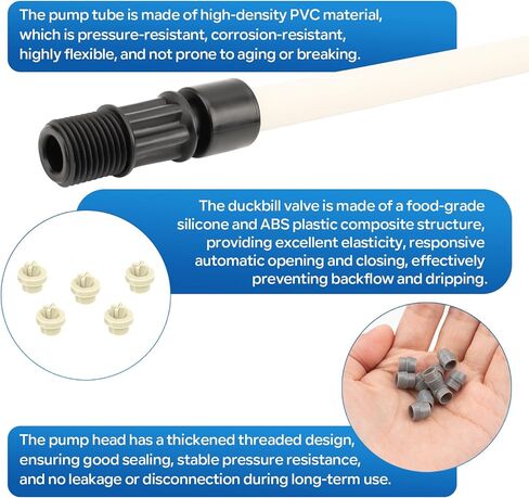 أنبوب المضخة MCCP202 ومجموعة استبدال صمام فحص منقار البط MCCVDB0 - أجزاء مقاومة للضغط العالي للمضخات (85Mhp17/45/85، رأس واحد، SVP/M128)، 0-100 رطل لكل بوصة مربعة/0-6.9 بار، 5 مجموعات in Kuwait