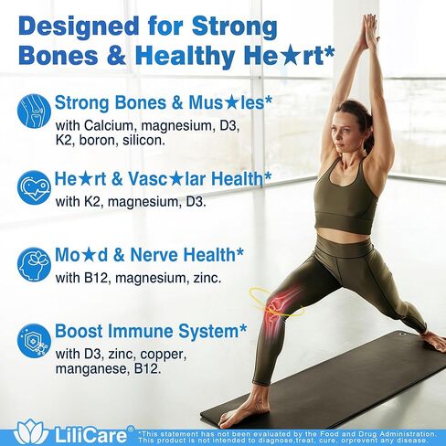 Calcium 1200 mg with Vitamin D3 K2 5000 IU Softgels Supplement for Women Men - Liposomal Calcium Citrate & Algae Calcium Magnesium Zinc + D3 K2 B12, Plant-Based Vegan Vitamin D, Boron for Bone,120ct in Kuwait