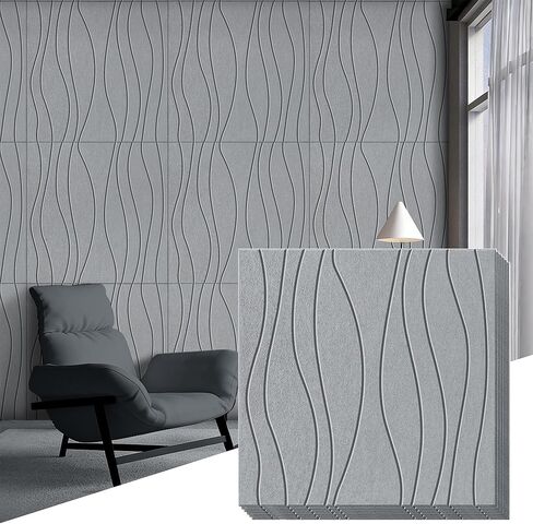 6 قطع من الألواح الصوتية، لوحات جدارية عازلة للصوت ذاتية اللصق مقاس 23.6 × 23.6 بوصة، لوحات جدارية صوتية لموجات المياه، لوحات جدارية زخرفية قابلة للتقشير واللصق للتسجيل والاستوديو المنزلي in Kuwait