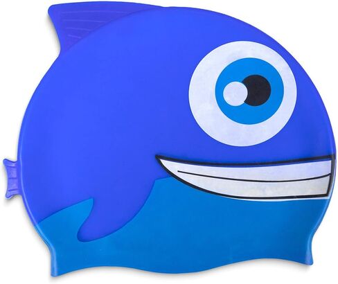 Fishy Fin Silicone Swimming and Diving Cap for Kids and Toddlers | Pool and Aquatic Sports Accessories for Boys and Girls | Cute Fish Design Recreational & Beginner Swimwear for Children in Saudi Arabia