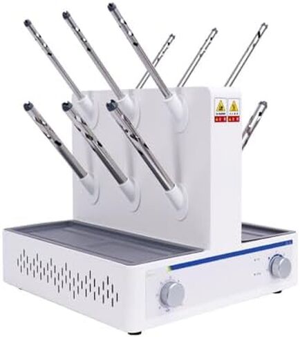 Heated Lab Drying Rack with Timer & Adjustable Temperature, Efficient Air Dryer for 12/24 Tubes – Perfect for Quick Utensil Drying & Lab Use in Saudi Arabia