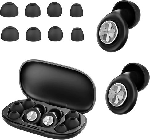 Ear Plugs for Sleeping Noise Cancelling,Ultra-Comfy Noise Reduction for Side Sleepers,56dB Reusable Silicone Earplugs for Snoring Blocking,Hearing Protection for Concerts,Shooting & Travel(Black) in Saudi Arabia