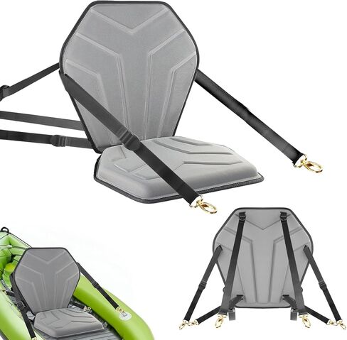 Universal Deluxe Kayak Seat, Thick Padded Cushion with Back Support for Sit On Top, SUP Paddle Board Seats with 6 Adjustable Straps for Kayaking Canoeing Rafting Fishing in Kuwait