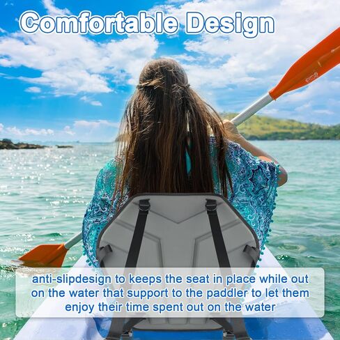 Universal Deluxe Kayak Seat, Thick Padded Cushion with Back Support for Sit On Top, SUP Paddle Board Seats with 6 Adjustable Straps for Kayaking Canoeing Rafting Fishing in Kuwait